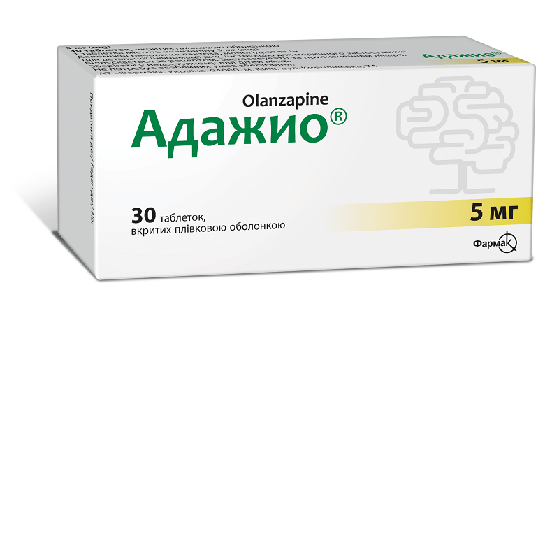 АДАЖИО® таблетки, вкриті плівковою оболонкою, по 5 мг №30